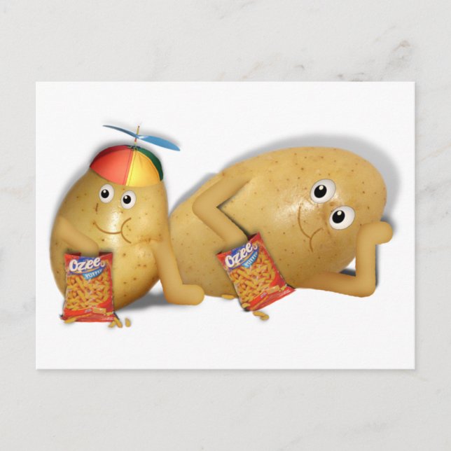 Snacking Potatoes - Father & Son Spuds Postcard (Front)
