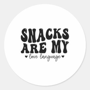 Snacks Are My Love Language Valentine Day Kids Boy Classic Round Sticker