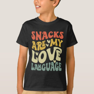 Snacks Are My Love Language Valentine Day Kids Boy T-Shirt