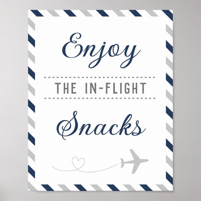 Snacks Food Table Travel Aeroplane Airline Party Poster (Front)