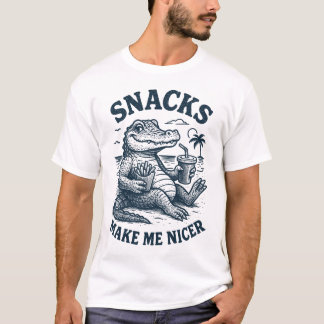 Snacks Make Me Nicer Alligator Vintage T-Shirt