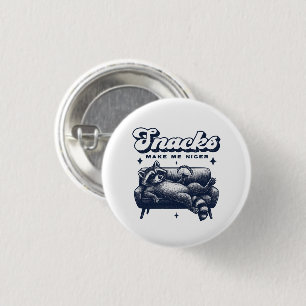 Snacks Make Me Nicer Funny Raccoon Animal Tacos 3 Cm Round Badge