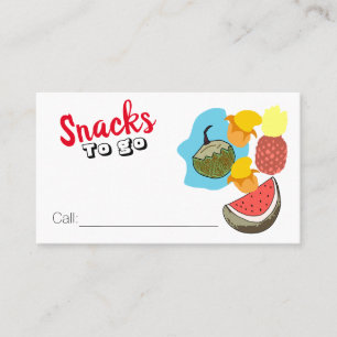 Snacks to go business card idea