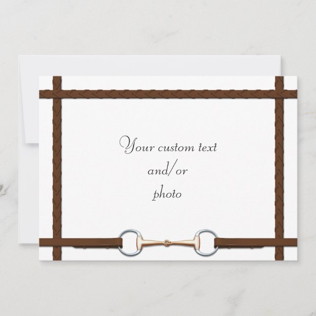 Snaffle Bit & Laced Reins All-Purpose Photo Holiday Card (Front)