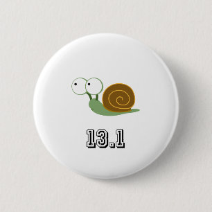 Snail 13.1 (half marathon) 6 cm round badge