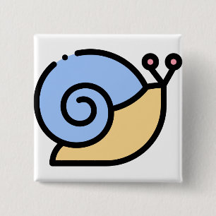 Snail 15 Cm Square Badge