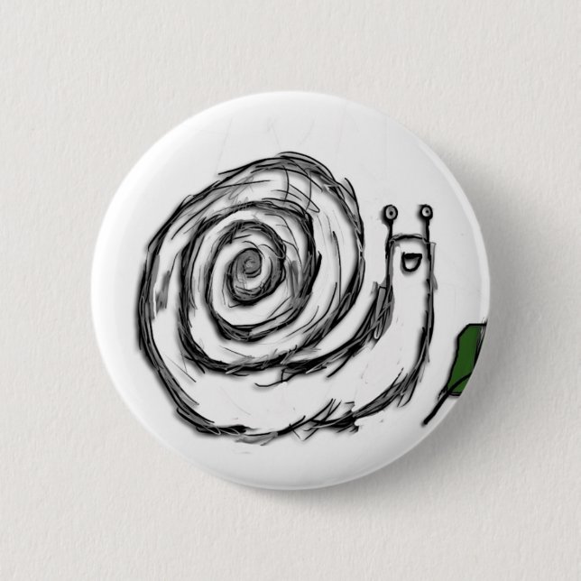 Snail 6 Cm Round Badge (Front)