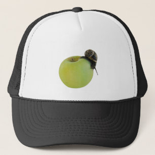 Snail and apple trucker hat