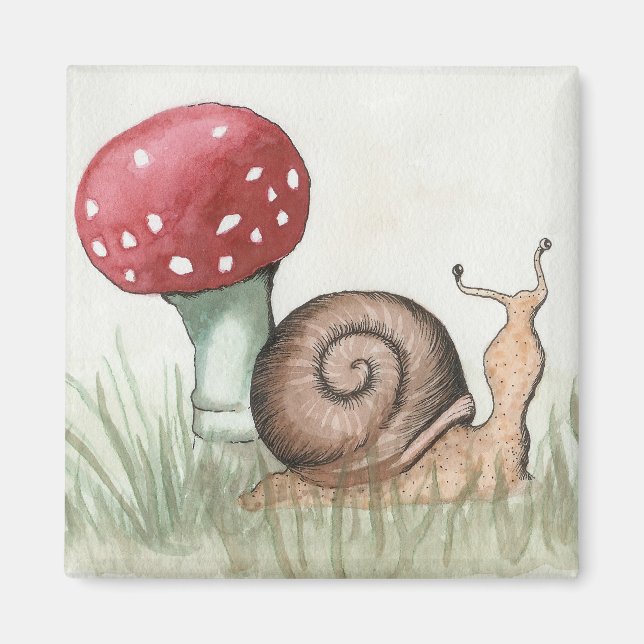 Snail and Mushroom Magnet (Front)