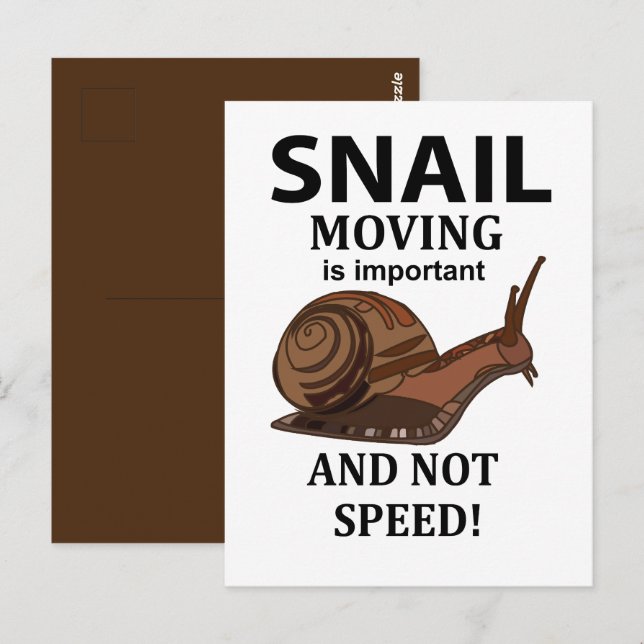 Snail Animal Quote Typography Snail Postcard (Front/Back)