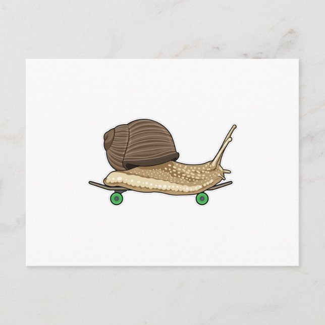 Snail as Skater with Skateboard Postcard (Front)