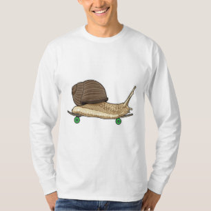 Snail as Skater with Skateboard T-Shirt