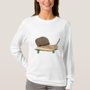 Snail as Skater with Skateboard T-Shirt