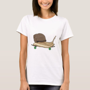 Snail as Skater with Skateboard T-Shirt