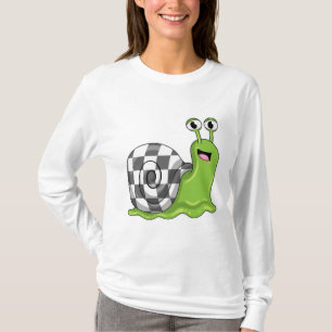 Snail at Chess with Chessboard T-Shirt
