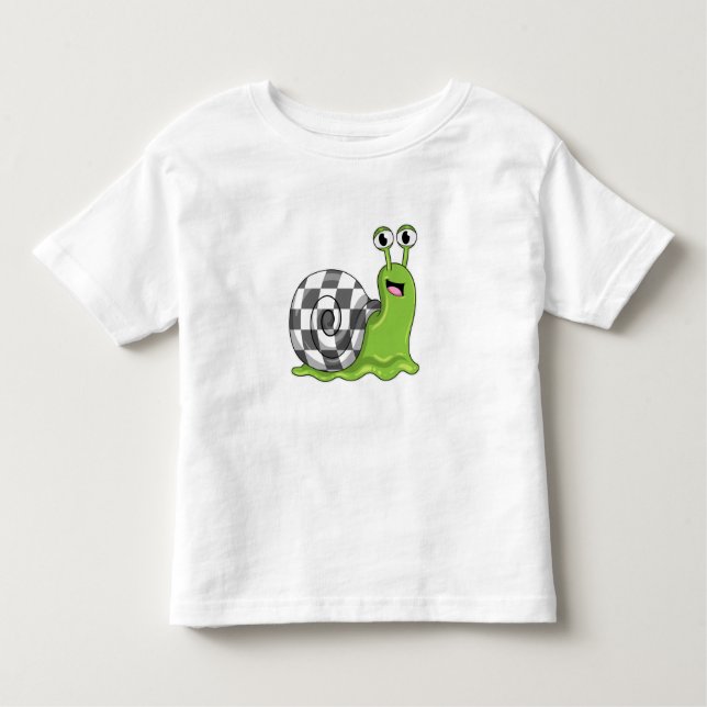 Snail at Chess with Chessboard Toddler T-Shirt (Front)