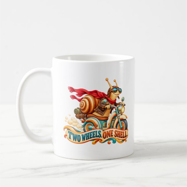 Snail Biker – Two Wheels One Shell Coffee Mug (Left)