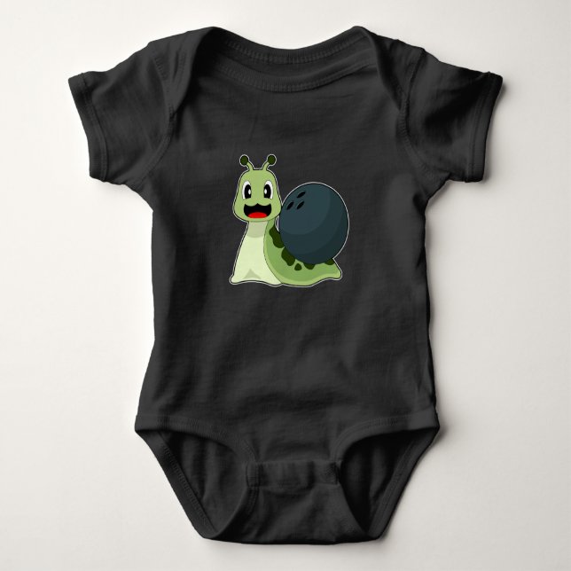 Snail Bowling Bowling ball Baby Bodysuit (Front)