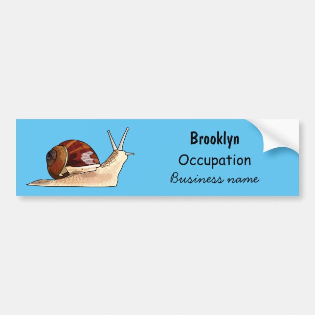 Snail cartoon illustration bumper sticker (Front)