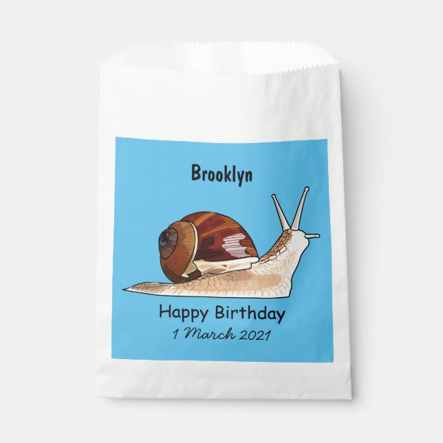 Snail cartoon illustration favour bags (Front)