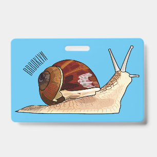 Snail cartoon illustration ID badge