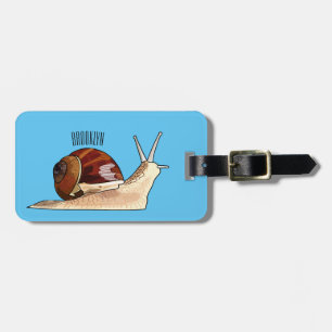 Snail cartoon illustration luggage tag