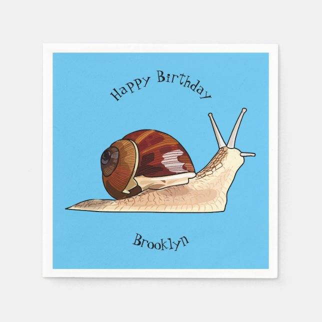 Snail cartoon illustration napkin (Front)