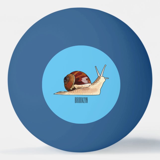 Snail cartoon illustration ping pong ball (Front)