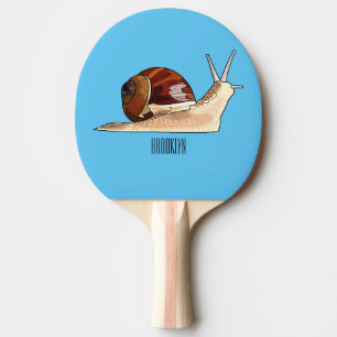 Snail cartoon illustration ping pong paddle