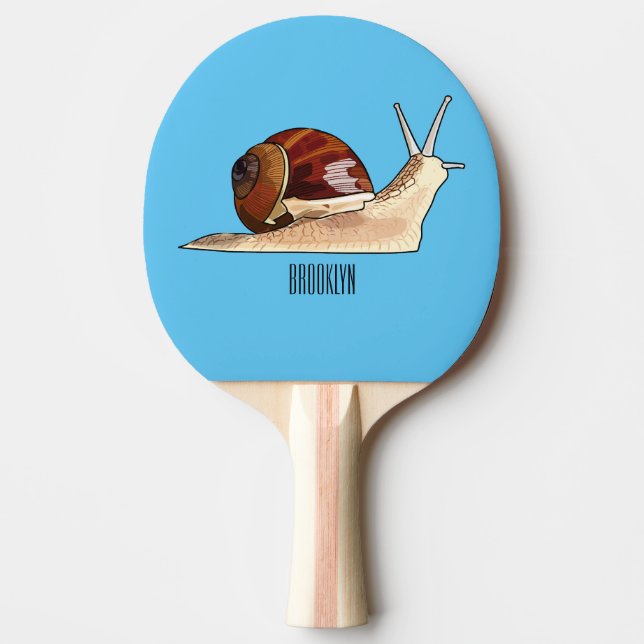 Snail cartoon illustration ping pong paddle (Front)