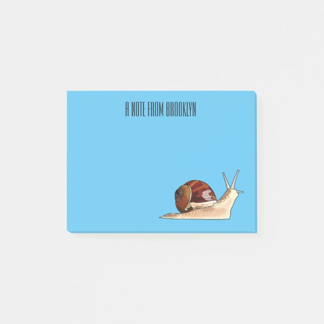 Snail cartoon illustration post-it notes (Front)