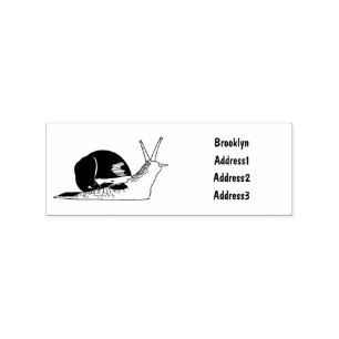 Snail cartoon illustration rubber stamp