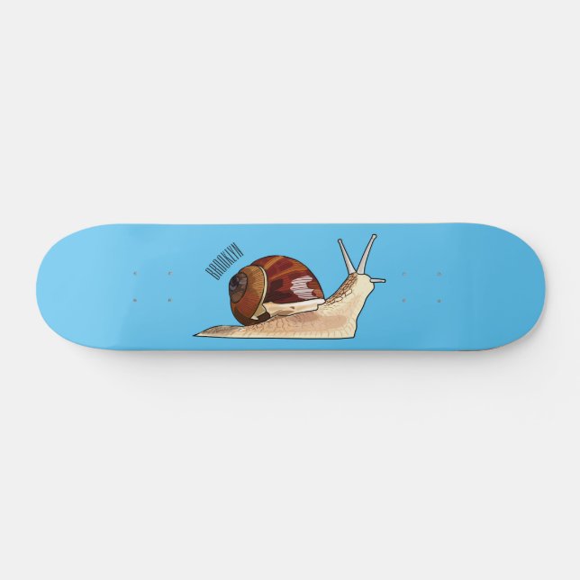 Snail cartoon illustration skateboard (Horz)