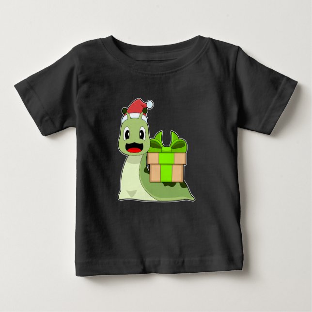 Snail Christmas Santa hat Baby T-Shirt (Front)