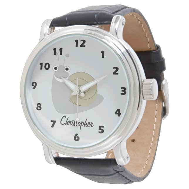 Snail Design Personalised Watch (Angled)