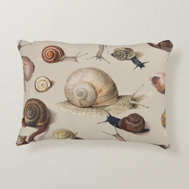 Snail Garden Pet Gastropod Slug Botanical Snails Decorative Cushion (Back)
