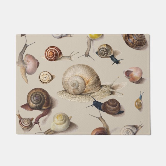 Snail Garden Pet Gastropod Slug Botanical Snails Doormat (Front)