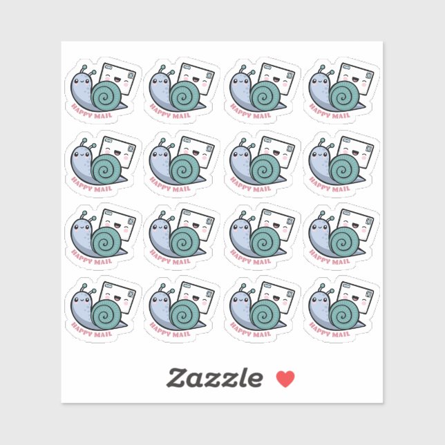 Snail Happy Mail Custom-Cut Vinyl Sticker (Sheet)