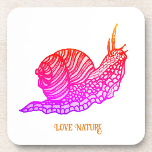 Snail in graphic style coaster