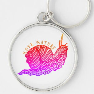 Snail in graphic style  key ring