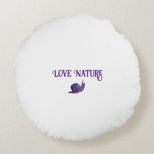 Snail in graphic style round cushion