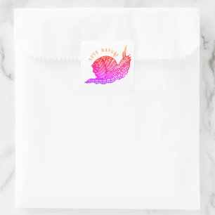 Snail in graphic style square sticker