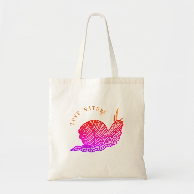 Snail in graphic style tote bag (Front)