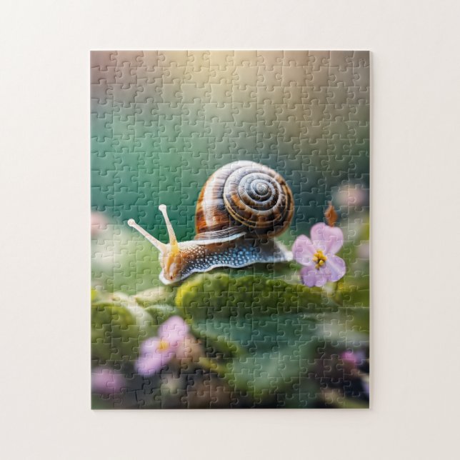 snail in the garden jigsaw puzzle (Vertical)