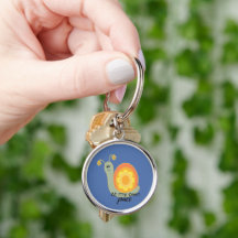 Snail Key Chain, Blue Key Ring, Retro Bag Charm