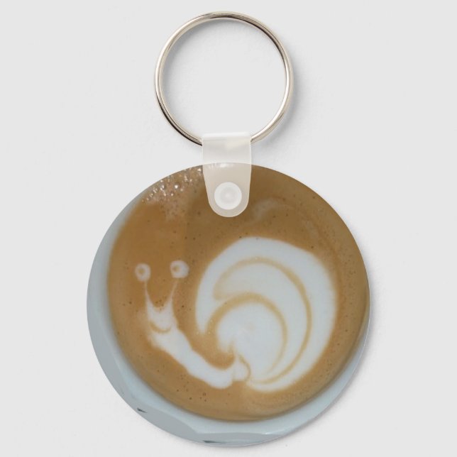 Snail latte coffee art key ring (Front)
