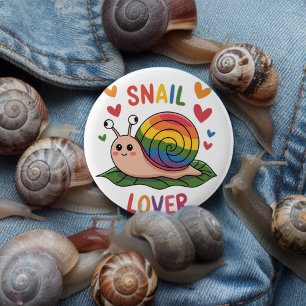 snail lover bright colourful snails cute 6 cm round badge