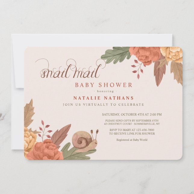 Snail Mail Baby Shower Invitation (Front)