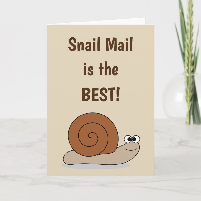 Snail Mail Cute Funny Humourous Retro Card (Front)