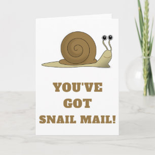 Snail Mail Cute Funny Retro Card